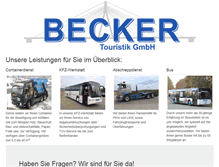 Tablet Screenshot of beckertouristik.com